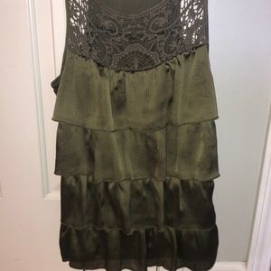 Army green tank blouse